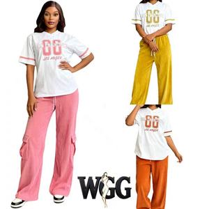 Completo <span class=keywords><strong>da</strong></span> <span class=keywords><strong>donna</strong></span> <span class=keywords><strong>taglie</strong></span> <span class=keywords><strong>forti</strong></span> con top stampato in stile europeo e americano, elegante set due pezzi per il commuting - Product Image 4