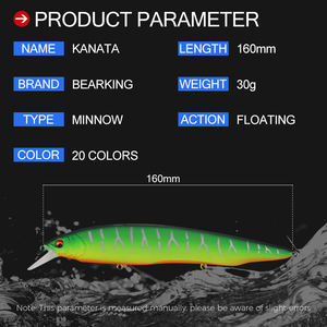 BEARKING magasin officiel nouveauté 30g Kanata appâts artificiels 160mm leurre de pêche pour rivière lac accessoires de pêche en plastique - Product Image 3