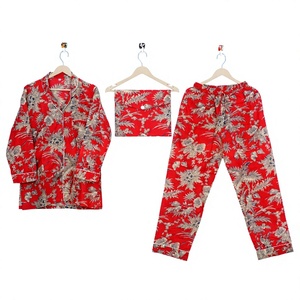 ชุดนอนผ้าฝ้ายทอสำหรับผู้หญิงชุดนอนผ้าฝ้าย100% กำหนดขนาดเองได้ - Product Image 1