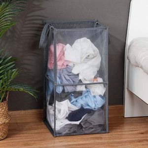 Portable <b>Foldable</b> Kids <b>Laundry</b> <b>Basket</b> with Handle Large Capacity Mesh Collapsible Dirty <b>Laundry</b> Storage Reusable for Baby's Room - Product Image 1