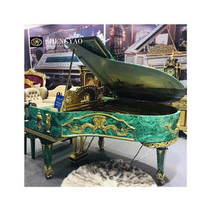 Italie Style Royal <span class=keywords><strong>De</strong></span> Luxe Pierres Précieuses Meubles En Laiton Malachite Incrustation <span class=keywords><strong>Piano</strong></span> À Vendre - Product Image 1
