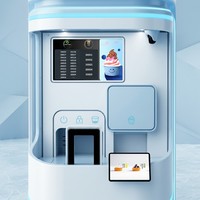Máquina Expendedora de Café Robótica, Máquina Expendedora Combinada de Helado Suave de Alta Calidad Totalmente Automática con Lector de Tarjetas