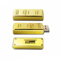 Nouvelle clé USB 2.0 en métal plaqué or 999, 8 Go-64 Go, meilleur cadeau, haute qualité, garantie 5 ans