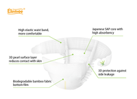 Couches pour bébé en bambou biodégradable Elintree Premium, super absorbantes, prépliées, marque personnalisée, vente directe d'usine, couches jetables