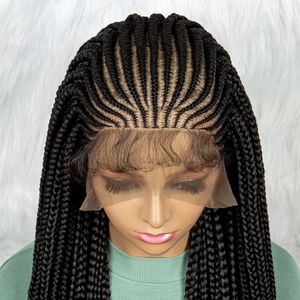 Wholesale African Knotless Box <strong>Braid</strong> Lace <strong>Wig</strong> Synthetic Hair Vendors Full Lace Front Braided <strong>Wigs</strong> for Black Women - Product Image 4
