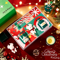 Coffret Cadeau de Noël de Luxe à Marque Privée, Diffuseur de Roseaux et Bougie Parfumée Faits Main Écologiques, Meilleures Ventes