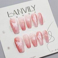 RONIKI Faux Ongles Courts Arrondis à Presser, Sûrs pour le Travail Quotidien, Réutilisables, en Gel, Manucure Simple pour Femmes