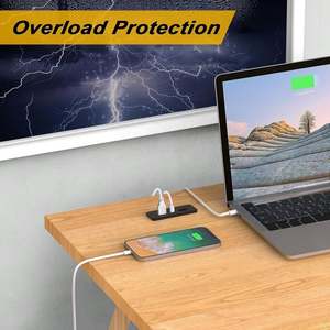 3 में 1 रीसेटेड यूएसबी हब ब्लॉक चार्जिंग स्टेशन के साथ पीसी 20W USB-C पावर स्ट्रिप आउटलेट फास्ट चार्जिंग - Product Image 4