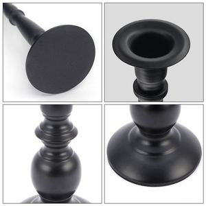 Metal Elegant Decorative Matte <b>Black</b> Skinny Taper <b>Candlestick</b> Holder Multi-functional for Home Hotel - Product Image 4