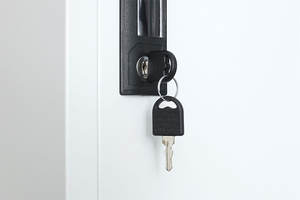 Meuble de rangement en tissu, bureau, maison, chambre à coucher, école, dortoir, gymnase, armoire moderne en métal, armoire en acier, simple, 2 portes - Product Image 3