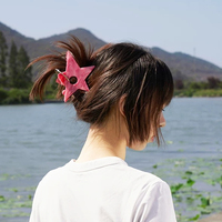 Pince à cheveux étoile Y2K personnalisée en acétate avec trou pour breloque, vente en gros, pince à cheveux facile à utiliser pour chignon, pinzas de acetato para el cabello por mayor