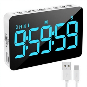 Temporizador de Cocina Digital Recargable XREXS, Cronómetro con Pantalla LED, 3 Niveles de Brillo, 4 Niveles de Volumen, Control con Botones Magnéticos - Product Image 3