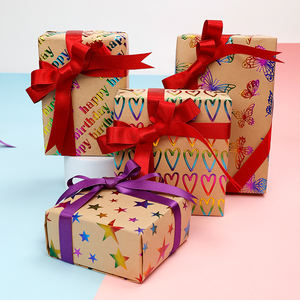 Venta al por mayor 80g cumpleaños Día de San Valentín papel Kraft 43*300cm regalo de lujo embalaje personalizado rollo de papel de regalo - Product Image 5