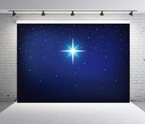 स्टार नाइट क्रिसमस टेपेस्ट्री नेटिविटी दृश्य बेथलेहेम पृष्ठभूमि दीवार कला - Product Image 3