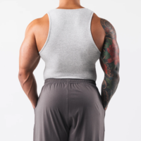 Entraînement course à pied tricot Compression maigre gilet côtelé sport Spandex coton hommes débardeur personnalisé côtelé Slim Fit débardeurs