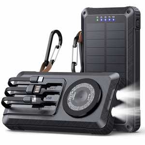 Solar 20000Mah 22.5W Fast Waterproof Power Bank Micro Usb Wireless <b>Charging</b> Dual Type-<b>C</b> 5 Devices Outdoor Camping - Product Image 1