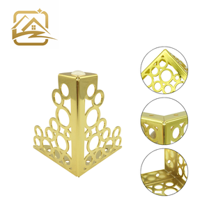 modern Factory Price solid 13cm gold Flower-patterned hollow metal <b>sofa</b> legs iron furniture legs <b>cheap</b> for <b>sofa</b> <b>bed</b> and cabinet - Product Image 2