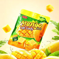 Bonbons Gélifiés Halal Certifiés à la Mangue, Saveur Jus de Fruit, Moelleux, Acidulés et Sucrés, Friandises Quotidiennes, Vente en Gros
