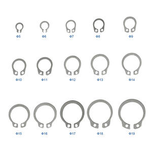 ステンレス鋼304 Cクリップ外部サークリップスナップ保持リングキット5-19mmスプリットスタイルシャフトサークリッププレーン盛り合わせサイズ - Product Image 2