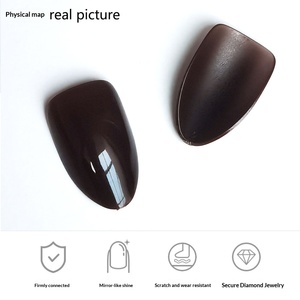 30 <span class=keywords><strong>faux</strong></span> <span class=keywords><strong>ongles</strong></span> courts en amande, <span class=keywords><strong>couleur</strong></span> rouge unie, amovibles, portables, pour les doigts - Product Image 4