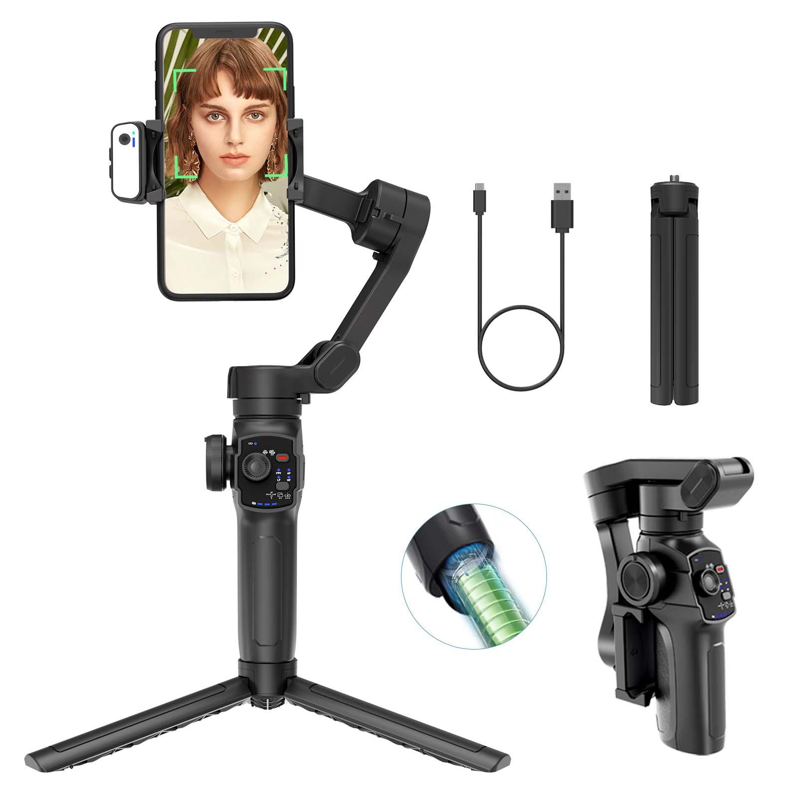 Gimbal with LED light AI tracker