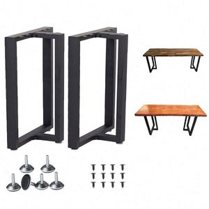 Hot Selling DIY Modern Metal Table Legs Heavy Duty X Dining <b>Rustic</b> Square <b>Desk</b> Kitchen Outdoor Living Room Brackets - Product Image 1