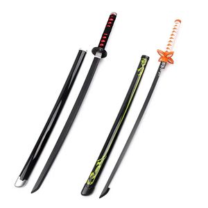 Sabre <span class=keywords><strong>Katana</strong></span> en Bois de 104 cm de Inosuke, Zenitsu, Tanjiro, Jouet, Accessoires de Cosplay pour Fête d'Anime - Product Image 4