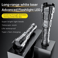 Lampe torche tactique LED d'extérieur avec mise au point variable, rechargeable USB-C, étanche en ABS, pour la chasse, la randonnée et les situations d'urgence