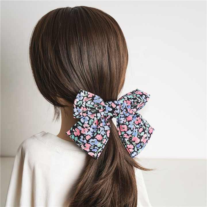 MIO New Fashion Large Bow Knot Hair Clip Spring Clip Silk Feeling