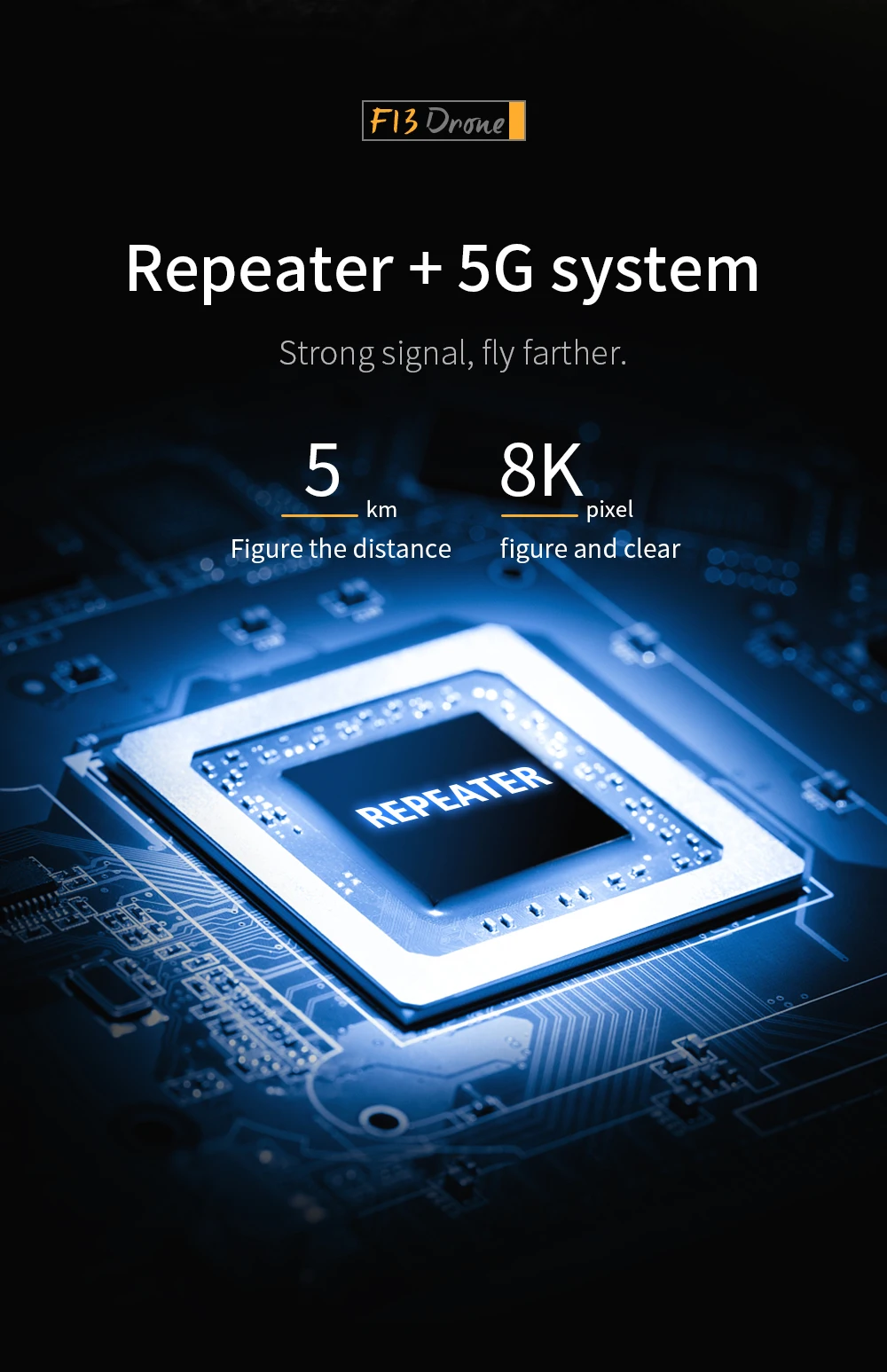 4DRC F13 - GPS Drone, Figure the distance figure and clear RereateR 7 .