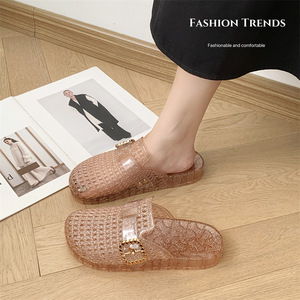 Pantuflas Transparentes Baotou para Mujer, Estilo Veraniego Moderno con Diseño Calado, Aptas para Damas - Product Image 4