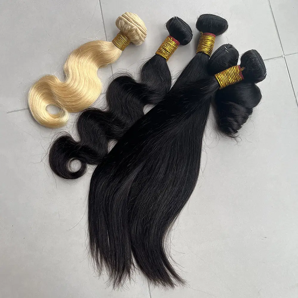 Fasci di capelli di visone peruviano di alta qualità pieno di spessore 12A campione gratuito di capelli umani i migliori fornitori di capelli vergini in vendita