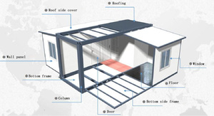Maisons préfabriquées modulaires mobiles pliables de conception moderne chinoise, maison de conteneur extensible de luxe, prix pour bureau, maison d'habitation - Product Image 3