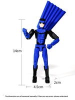 Figura de Acción Articulada Impresa en 3D, No-enemy Kid 20, Azul y Negro, Modelo Hecho a Mano, Adorno Terminado, Hecho en China