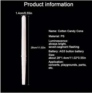 Palitos LED de Colores, Conos de Algodón de Azúcar Reutilizables, Palitos Luminosos para Malvaviscos, Tubos LED Luminosos para Fiestas, Luz en la Oscuridad - Product Image 4