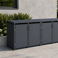 Abri de rangement durable en aluminium pour poubelle, résistant aux intempéries, pour la gestion des déchets en extérieur, jardin, cour et patio