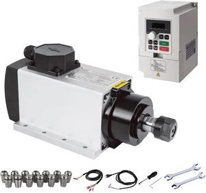 Zhong Hua Jiang Square ER20 4 Bearings 2.2KW Air Cooled Spindle Motor Kit with VFD for CNC Router <b>Engraving</b> <b>Machine</b> - Product Image 1