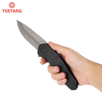 YUEYANG Couteau de poche enduit de lavage noir EDC de survie pliable avec support OEM personnalisable pour le camping et l'utilisation industrielle