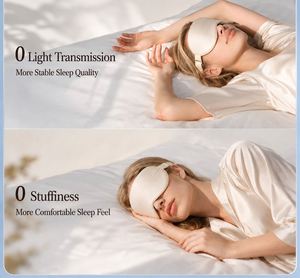 Luxury 100% Silk <b>Sleep</b> Soft Breathable Light Blocking Eye <b>Mask</b> With Adjustable Elastic Strap - Product Image 3