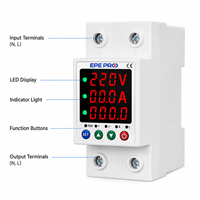 Disjoncteur WiFi intelligent miniature monophasé AC80-300V 63A, montage sur rail DIN, pour la protection contre les fuites, les surtensions et les sous-tensions
