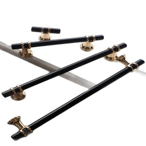 Modern Minimalist Cabinet Drawer Bar Handles Gold <b>Black</b> Aluminum Alloy Durable Furniture Hardware - Product Image 4