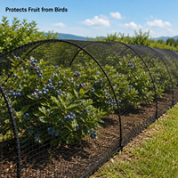 Filet anti-oiseaux robuste noué pour la protection des vergers et des jardins, résistant aux UV, en HDPE