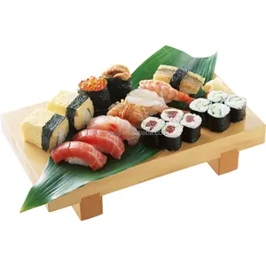 2021木制寿司Geta托盘传统日本韩国料理生鱼片寿司Kimbap Geta竹木餐盘拼盘