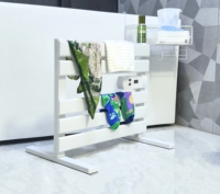 Penjualan Terbaik 500W Penghemat Energi Perlindungan dari Panas Berlebih Rak Handuk Pemanas Logam untuk Kamar Mandi Kontrol Digital dengan Layar Temperatur
