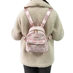 Custom Flower Printing Girls Backpack Children Kids Korean Style Women Girl Metal Zipper School Bag Backpack