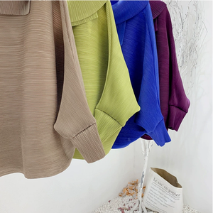 Completo <span class=keywords><strong>da</strong></span> donna Miyake elegante e modesto, blu tinta unita, plissettato, due pezzi, ODM, casual, per <span class=keywords><strong>ufficio</strong></span>, top lungo, spedizione gratuita - Product Image 6