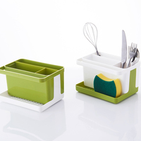 Étagère de rangement pour cuisine, panier d'évier, porte-savon, porte-serviettes éponge