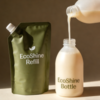 Pochette à bec verseur personnalisée anti-fuite réutilisable haute barrière pour emballage de crème cosmétique, lotion, gel douche, détergent