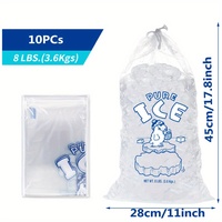 Sacs à glace imprimés à cordon de serrage, de qualité alimentaire, sans BPA, résistants, pour usage domestique, emballage biodégradable et flexible