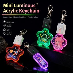 Porte-clés personnalisé en acrylique avec lumières LED multicolores, breloque de sac portable pour les conventions d'anime, les cadeaux promotionnels et les cadeaux de fête - Product Image 2
